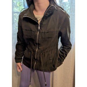 Old Navy Army Olive (OD) Green Utility Field Jacket Size XS Drawstring Waist